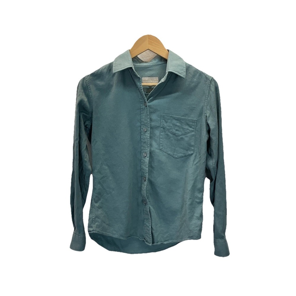 Sarah Alexander Green Luxury Preppy Flannel‎ Button Down Sz 0